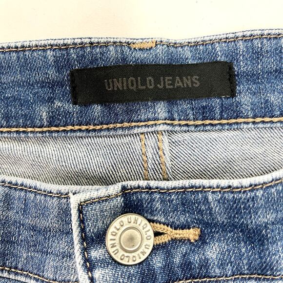 Uniqlo Women Jeans Size 34 Wide Straight Ankle Star Harajuko Street Edgy Pop Art - Picture 6 of 11